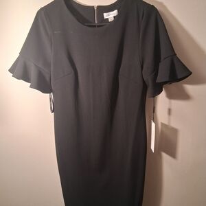 Elegant Black Ruffle Sleeve Dress